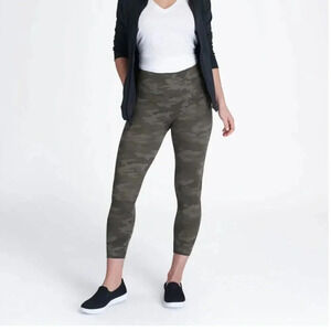 Spanx Leggings Look at Me Now Seamless Cropped Camo Camouflage Green Plus Sz 1X